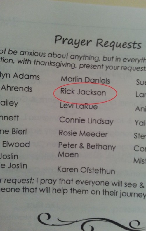 Rick Jackson Prayer Request